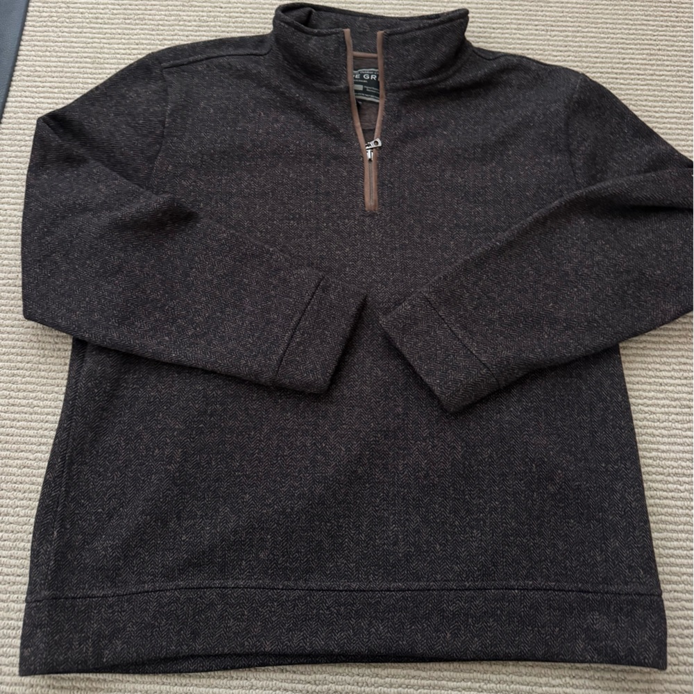 True Grit Men’s Dark Brown Zip-Up Sweater